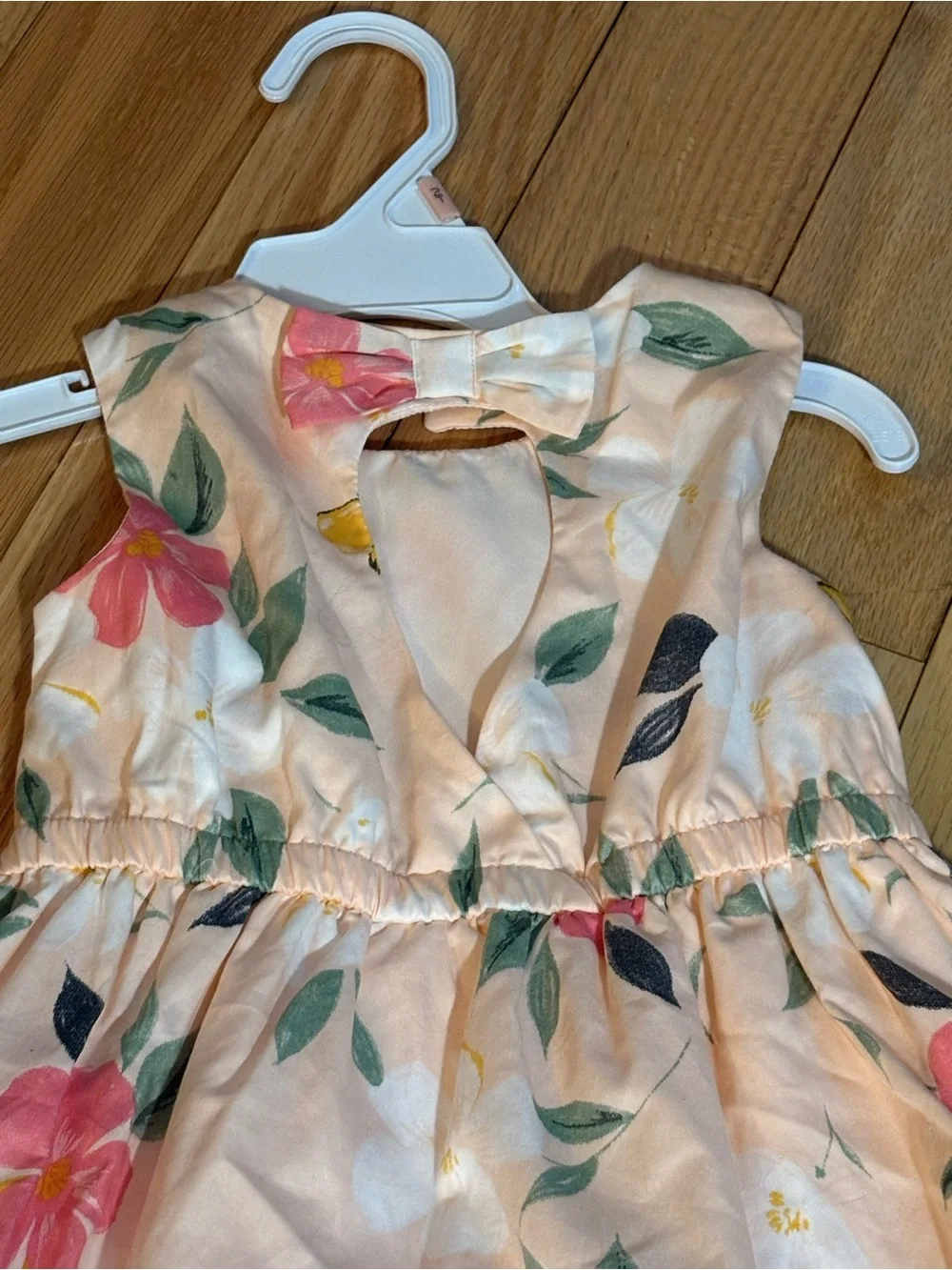 Carter's Light Floral Dress with Yellow Butterfly Details